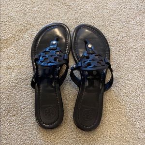 TORY BURCH Black Leather Miller Sandal